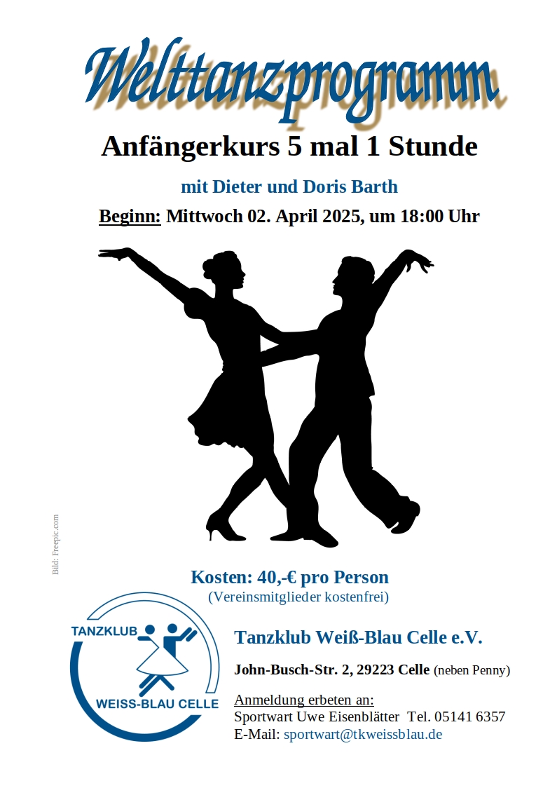 2025 01 07 Welttanzprogramm Anfaenger Kurs Reimann 10x1Std